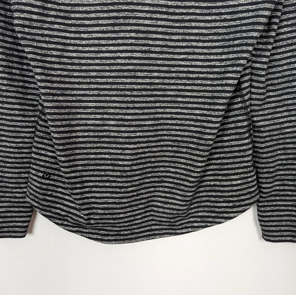 Lululemon Men M Surge Warm 1/2 Zip Raven Stripe Black Heathered Black Athletic - Picture 11 of 13
